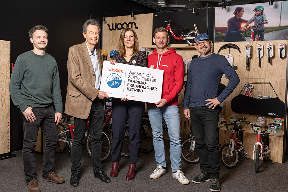 woom ist erster zertifizierter fahrradfreundlicher Betrieb